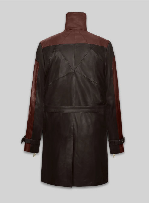 Brown Aiden Pearce Watch Dog Leather Trench Coat