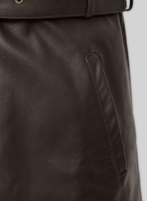 Brown Aiden Pearce Watch Dog Leather Trench Coat