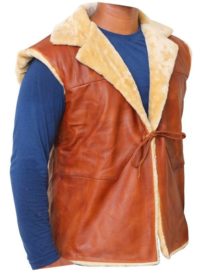 Brown Cord Style Leather Vest