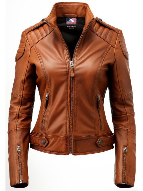 Brown Leather Jacket for Women - Designer Leather Jacket
