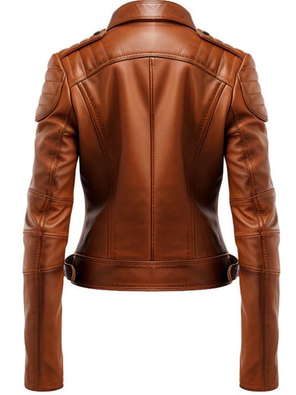 Brown Leather Jacket for Women - Designer Leather Jacket