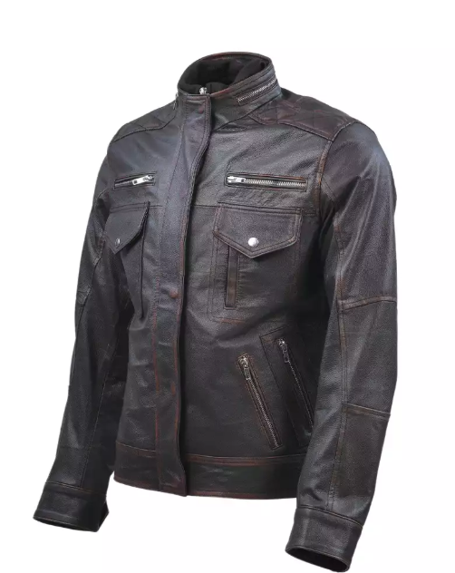 Cafe Racer Distressed Brown Leather Jacket