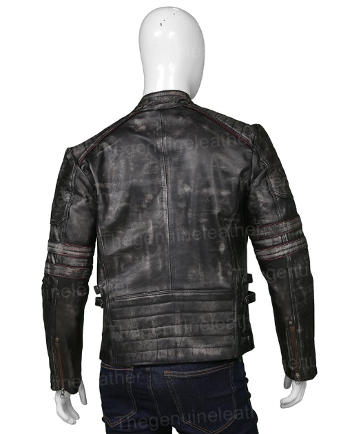 Cafe Racer Distressed Vintage Biker Jacket