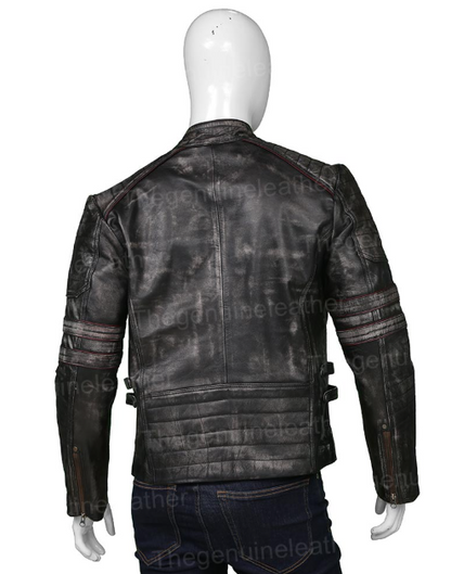 Cafe Racer Distressed Vintage Biker Jacket