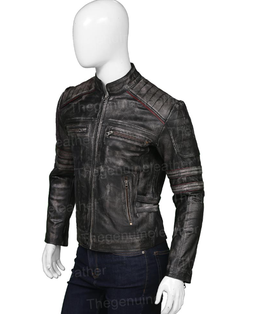 Cafe Racer Distressed Vintage Biker Jacket