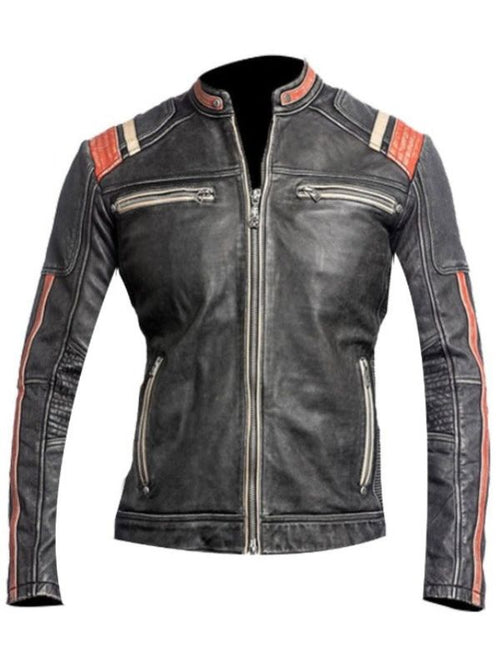 Cafe Racer Retro Women Leather Jacket