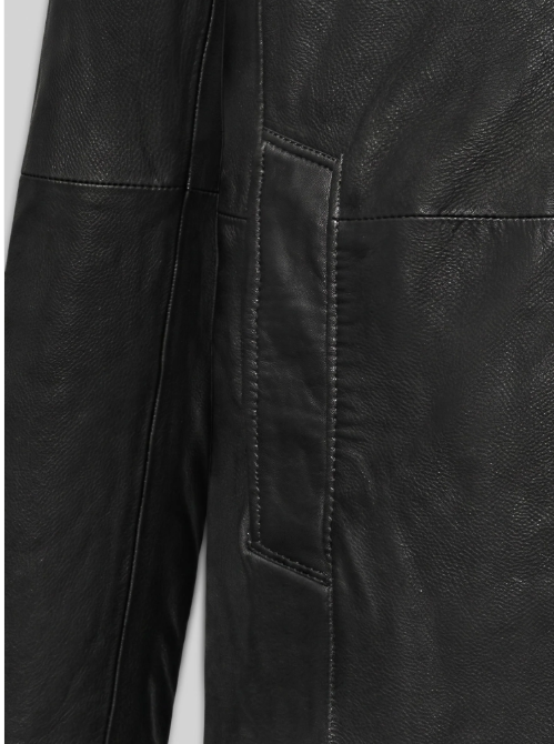 Cara Leather Trench Coat