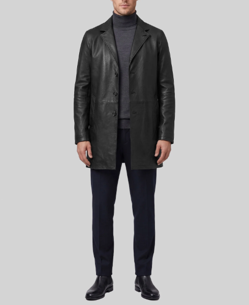 Cara Leather Trench Coat