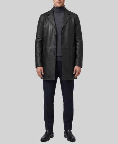Cara Leather Trench Coat