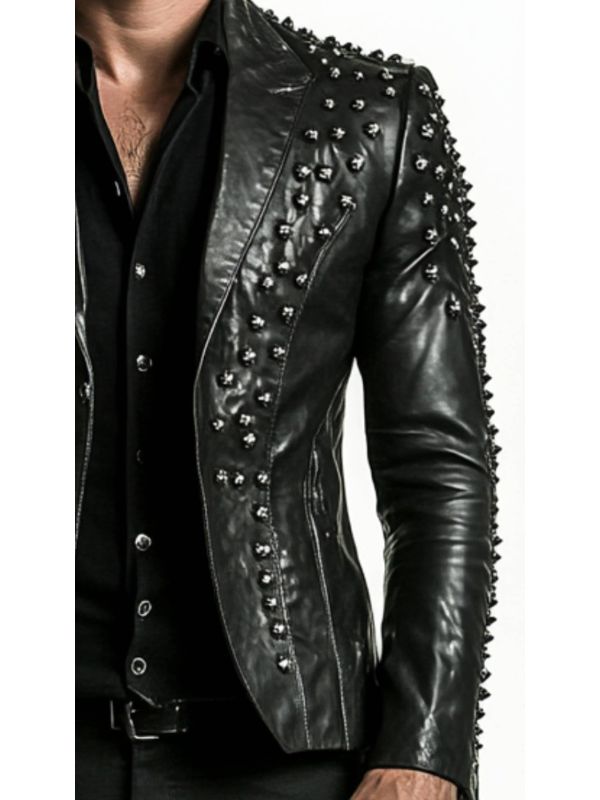 Carter Black Leather Blazer - Leather Blazer for Men Black