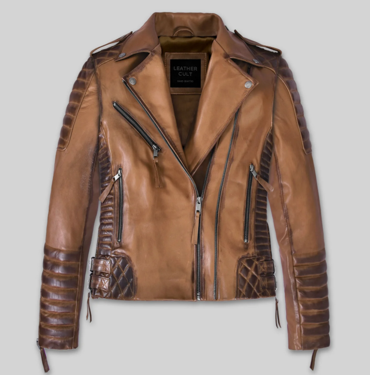 Charlotte Burnt Tan Leather Jacket