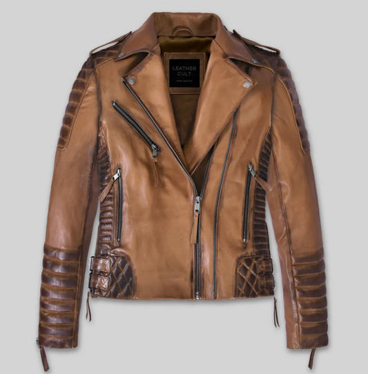 Charlotte Burnt Tan Leather Jacket