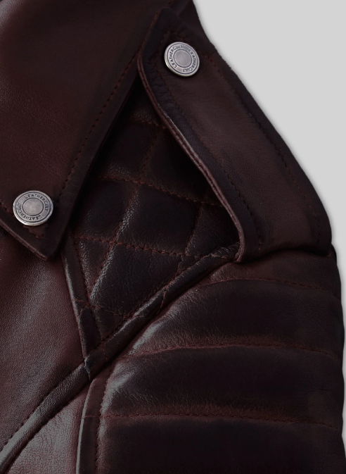 Charlotte Burnt Wine Leather Jacket