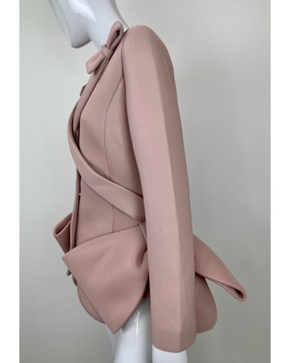 Upgraded 2024 Marisa Tomei Dusky Pink Bow Jacket