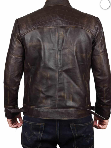 Claude Brown Biker Leather Jacket