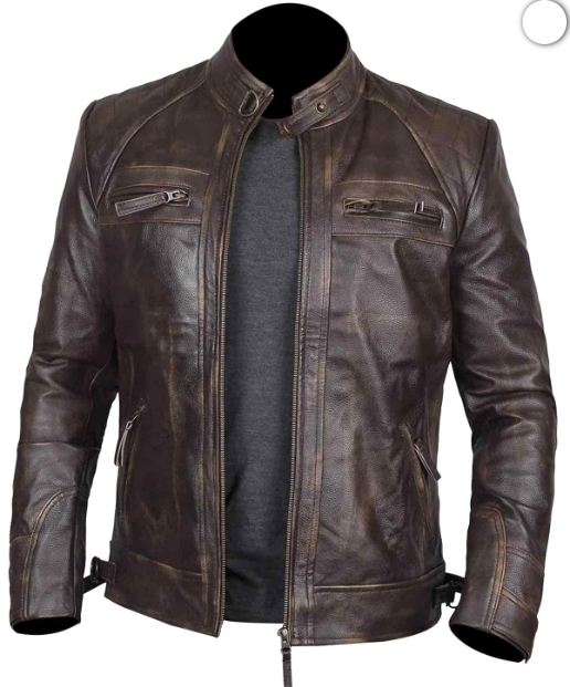Claude Brown Biker Leather Jacket