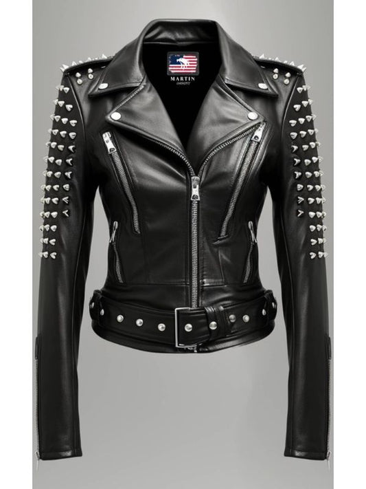 Daphne Black Women Biker Leather Jacket