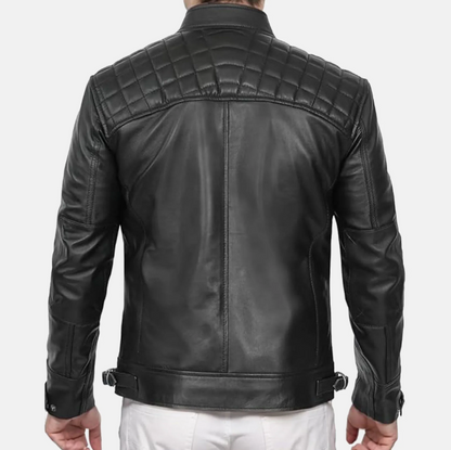 Declan Black Leather Biker Jacket