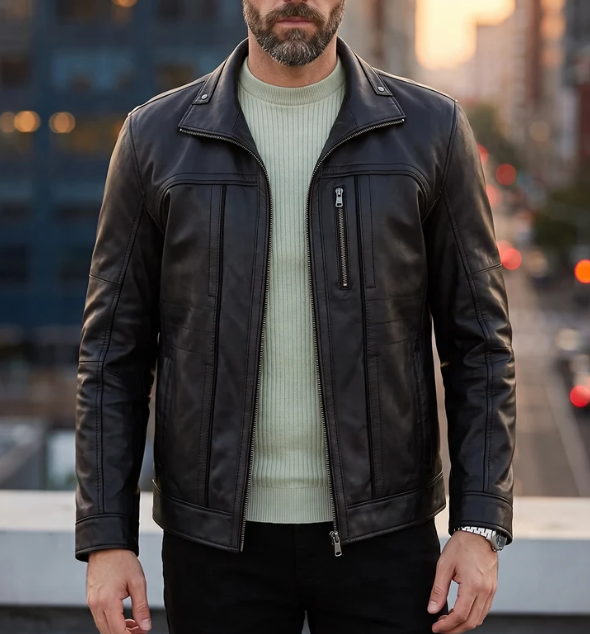 Dominion Rider Black Leather Jacket