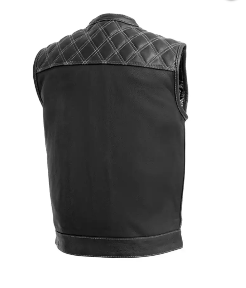 Downside White and Black Leather Vest