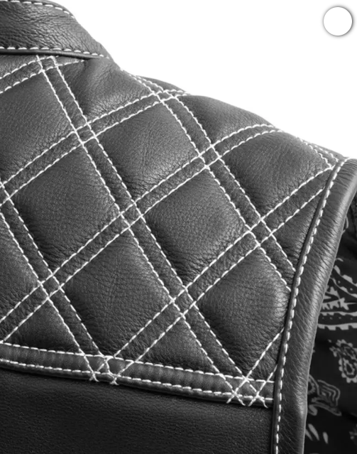 Downside White and Black Leather Vest