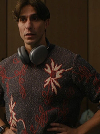 �TOILE 2025 Gideon Glick Navy Blue Floral Print Sweater