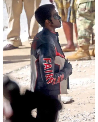 Superman 2025 Mister Terrific Black & White Leather Jacket