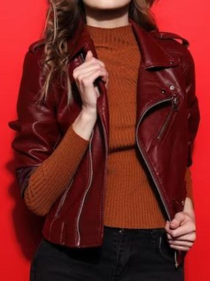 Erica Red Leather Jacket