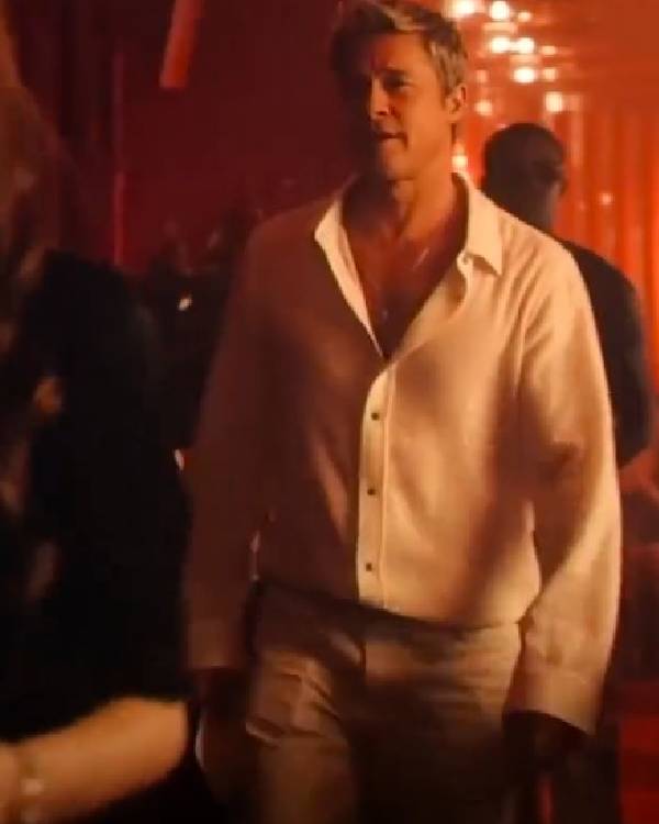 2025 Brad Pitt White Shirt
