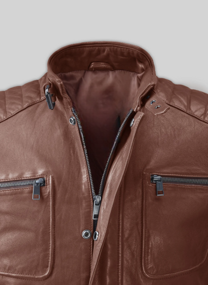 Firefly Moto Tan Biker Leather Jacket
