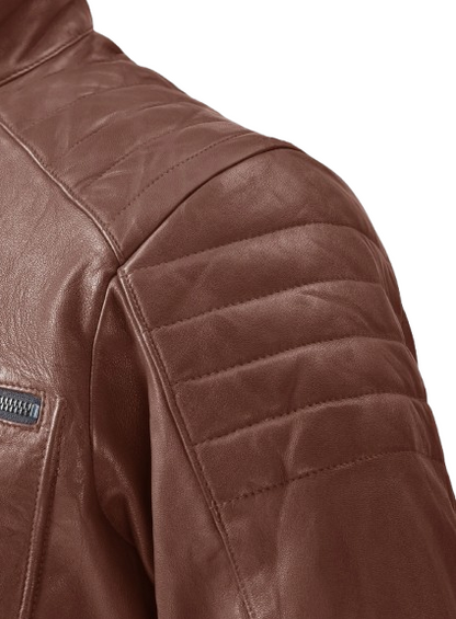 Firefly Moto Tan Biker Leather Jacket