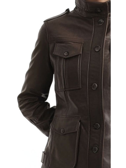 Florence Leather Brown Jacket - Women Leather Jacket Brown