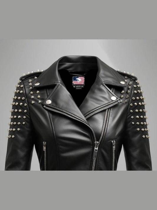 Gemma Black Biker Leather Jacket