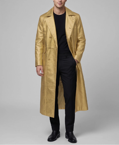 Golden Hugh Jackman The Prestige Leather Long Coat