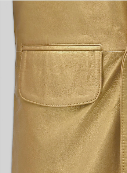 Golden Hugh Jackman The Prestige Leather Long Coat