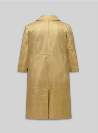 Golden Hugh Jackman The Prestige Leather Long Coat