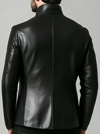 Harold Black Premium Leather Blazer - Black Leather Jacket