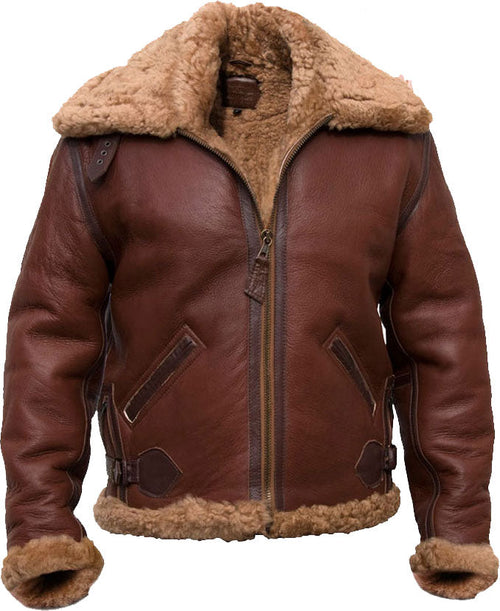 High-Quality Pilot Bomber Leather Jacket With Fur