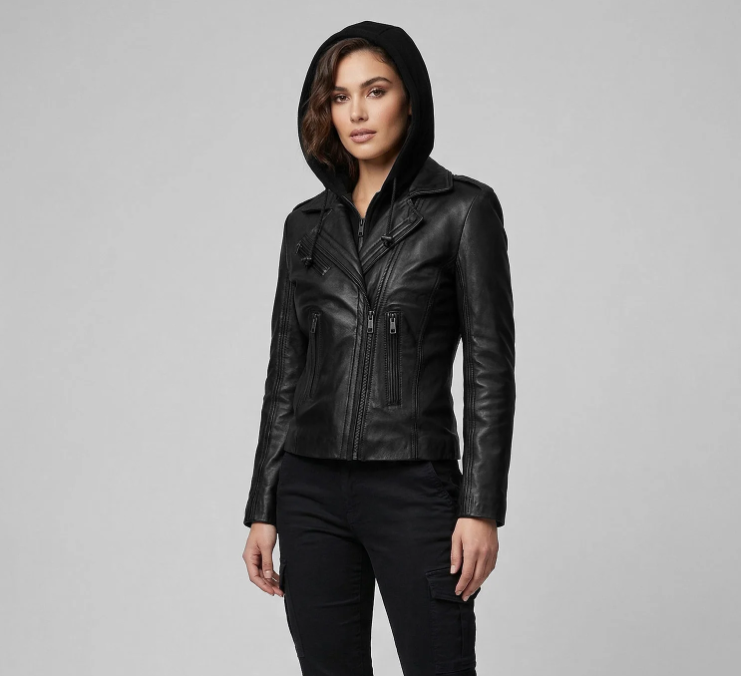 Hooded Flight Leather Jacket