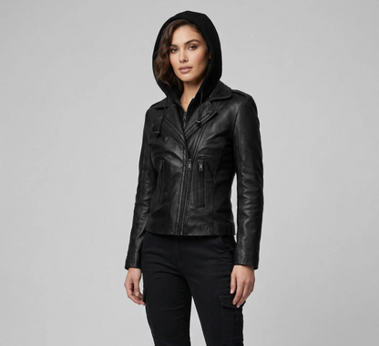 Hooded Flight Leather Jacket