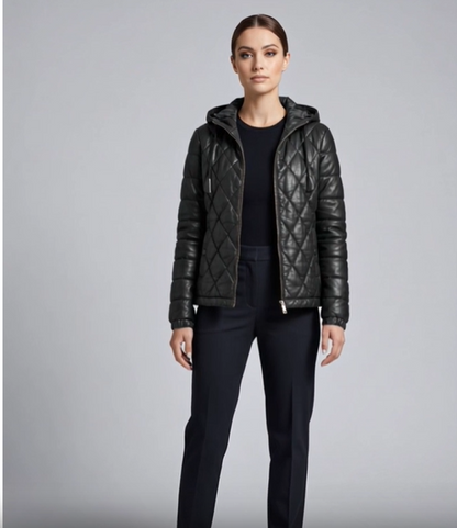 Hooded Leather Jacket