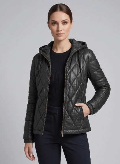 Hooded Leather Jacket