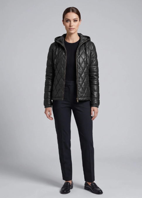 Hooded Leather Jacket