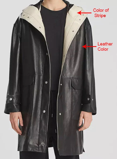 Hooded Leather Trench Coat