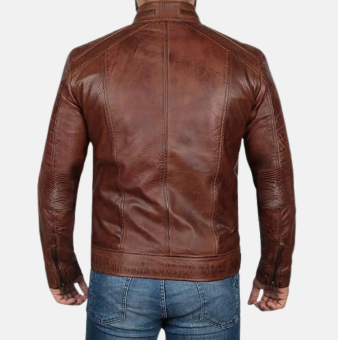 Ironclad Street Men’s Distressed Leather Biker Jacket