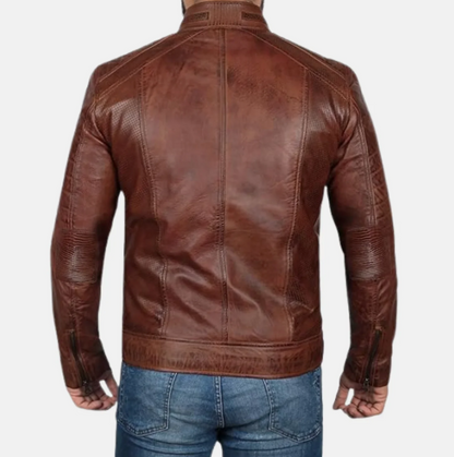 Ironclad Street Men’s Distressed Leather Biker Jacket