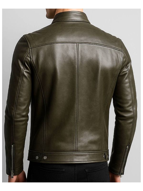 James Leather Green Jacket - Men Leather Jacket Green