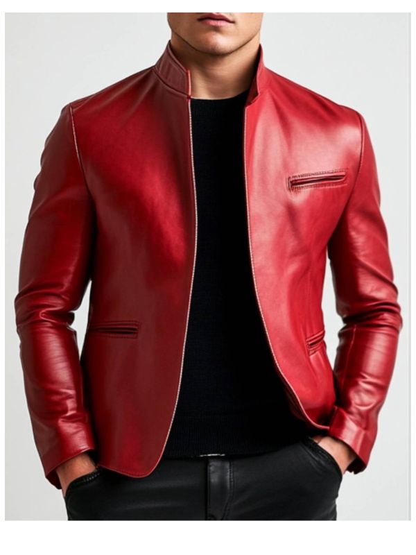 Joshua Red Leather Jacket - Leather Jacket for Men Red