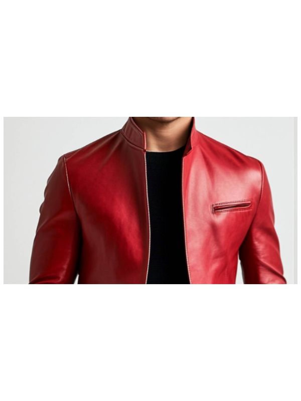 Joshua Red Leather Jacket - Leather Jacket for Men Red