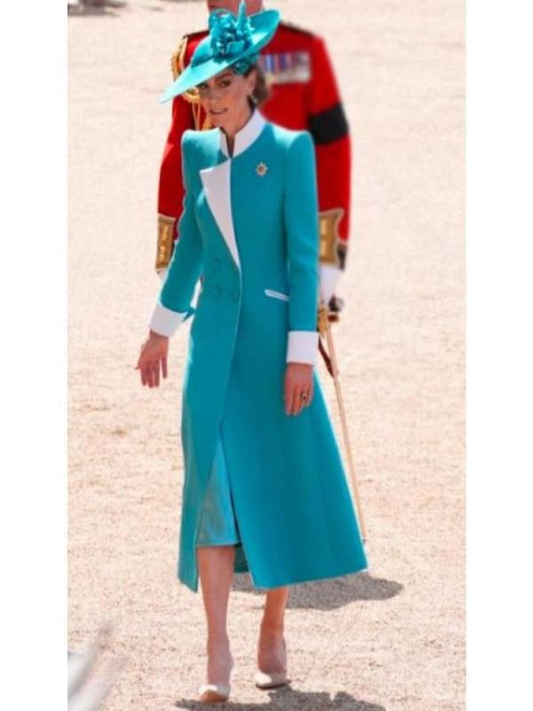Trooping The Colour 2025 Kate Middleton Blue Coat Dress